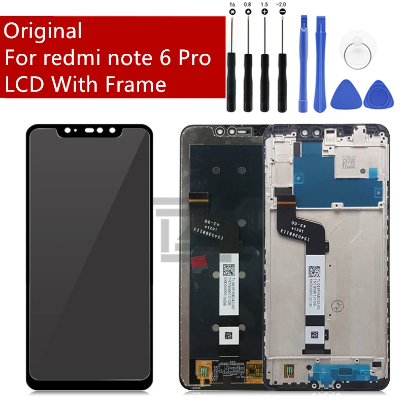 Для Xiaomi Redmi Note 6 Pro ЖК-дисплей Дисплей с рамкой Сенсорный экран дигитайзер сборка из тисненой жести Запчасти