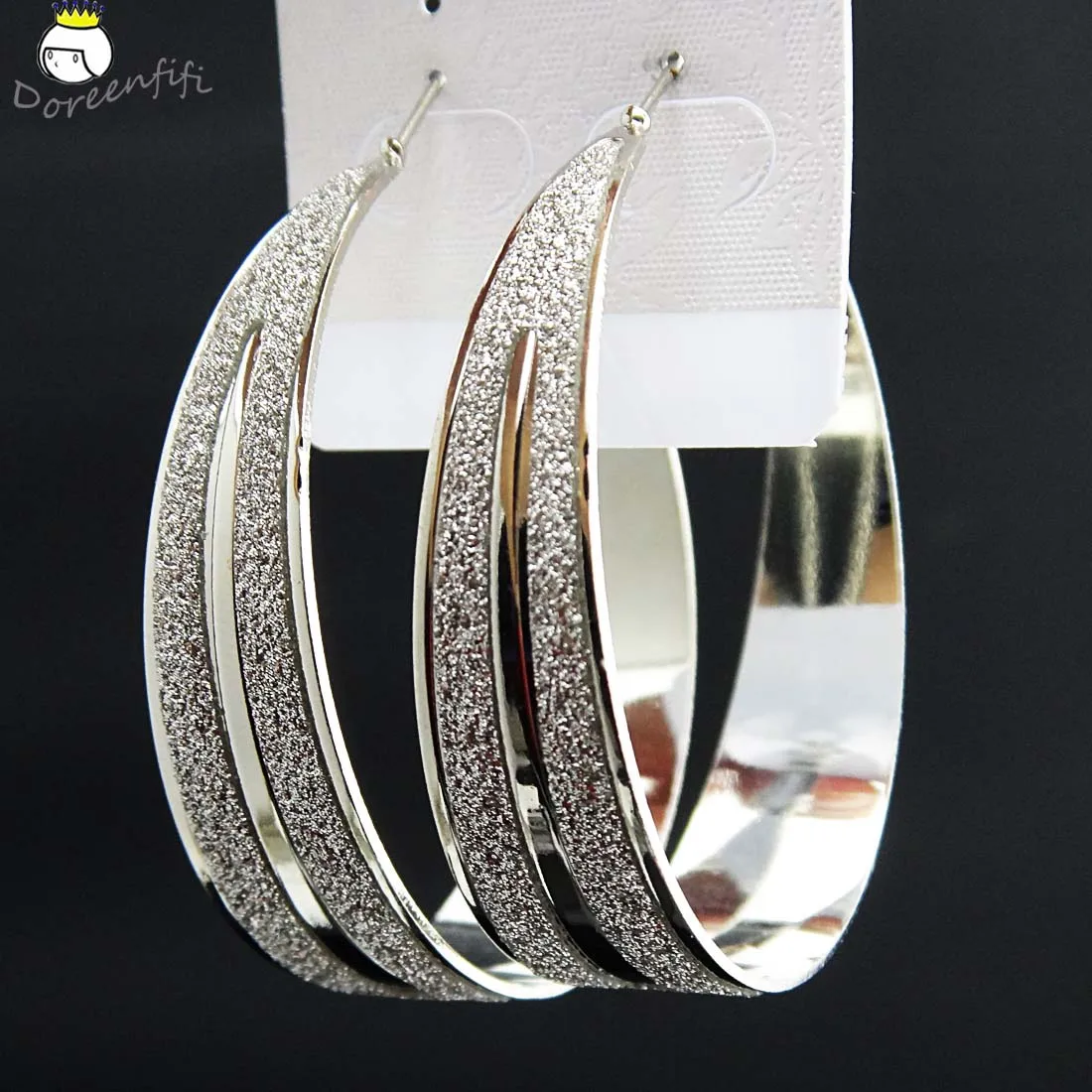 Модные матовые серьги-кольца для женщин серебряного цвета, женские свадебные вечерние ювелирные изделия Oorbellen Brincos Pendientes - Окраска металла: L