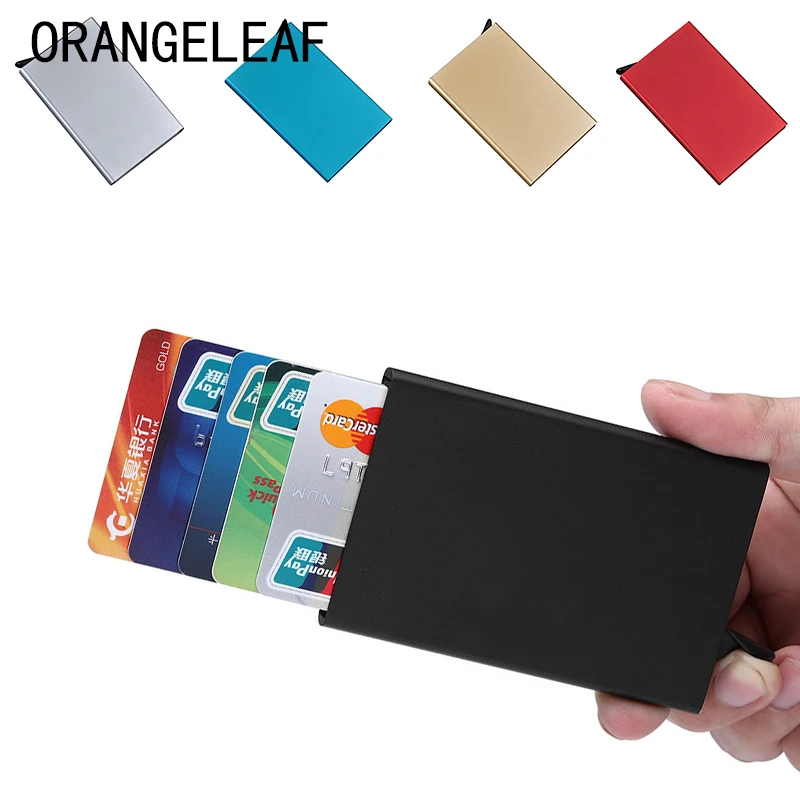

Automatically Metal Business ID Credit Card Holder Thin Wallets Pocket Case Bank Credit Card Package Case Card Box New