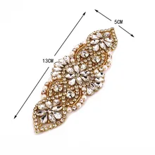 Золотые хрустальные стразы-бусины аппликация украшения для свадебных платьев выпускного вечера ручной работы сверкающий свадебный пояс с аппликацией