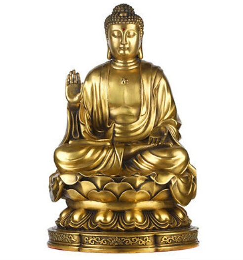 

16" China Tibet Bronze Buddhism Shakyamuni Buddha Sit Lotus Statue Sculpture decoration bronze factory outlets