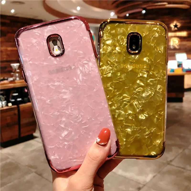 Блестящий Мраморный Силиконовый ТПУ чехол для Samsung J5 J7 2016 2017 S9 S10 Lite S8 Plus S7 Edge Note 9 J4