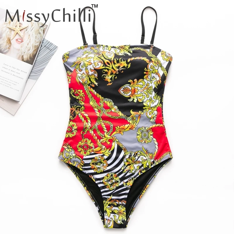 MissyChilli مثير عارية الذراعين خمر causual ارتداءها النساء طباعة bodycon الأسود الصيف ارتداءها أنيقة الشاطئ نادي ملابس السباحة 2019