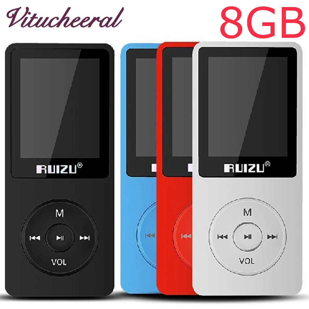 Оригинал RUIZU X02 FM MP3 Untrathin Переносной Mp3-плеер 80 часов Воспроизведения Музыки Плеер
