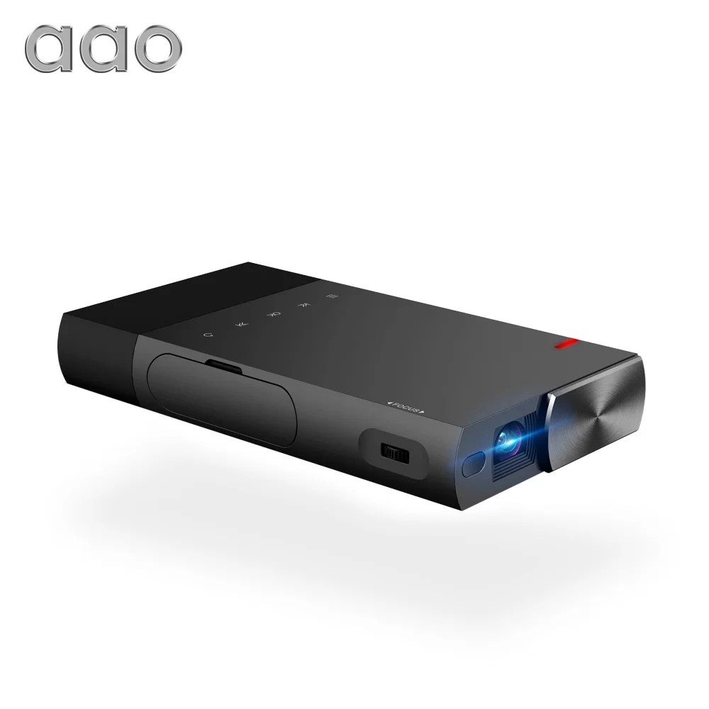 AAO 5200mAh Builtin Battery DLP A1 Portable Mini font b Projector b font 2000Lumens Sync Wired