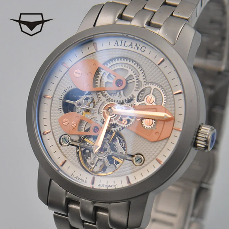 AILANG Мужские автоматические механические модные часы топ бренда Tourbillon высококачественные часы из нержавеющей стали Relogio Masculino