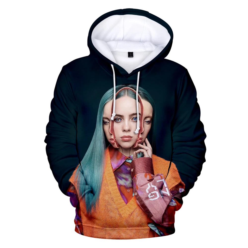 Новое поступление, Billie Eilish, 3D толстовки, женские, мужские, модные, Harajuku, хип-хоп, 3D принт, Billie Eilish, женские толстовки, толстовка