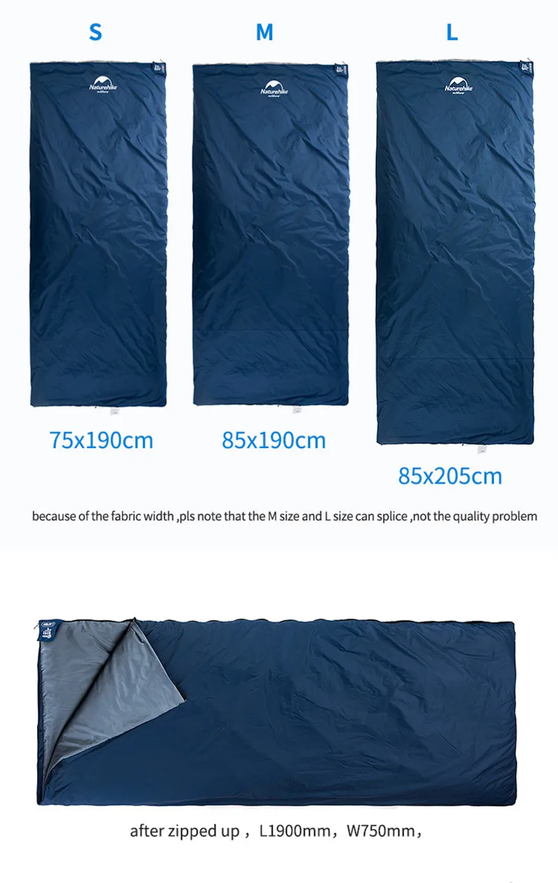 Saco de Dormir Sacos de Dormir Acampamento ao ar Naturehike Envelope Algodão Livre Primavera Verão Clima Quente Confortável Adulto 7 NatureHike Envelope Algodão saco de Dormir Saco