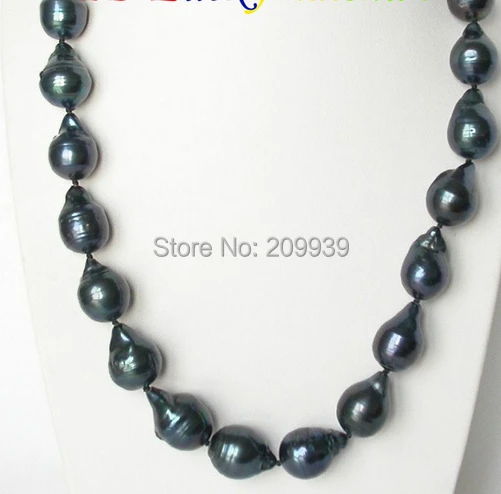 

huij 001007 black Reborn keshi pearls necklace 925 silver clasp