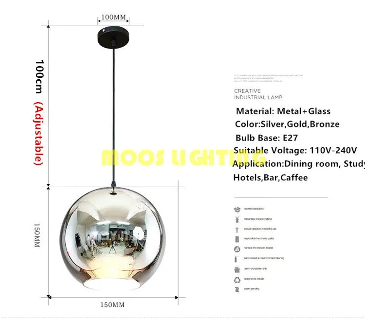 Современный Стеклянный Медный Подвесной светильник с шаровым абажуром, подвесной светильник для кухни, подвесной светильник, светодиодный потолочный светильник