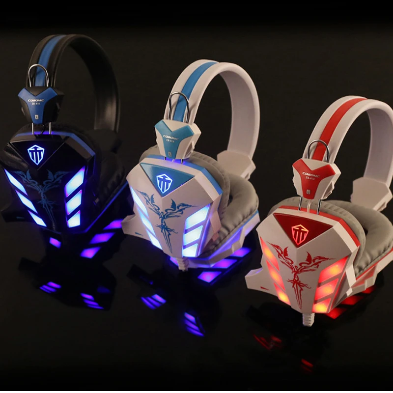 Cheap Gaming Headset 3.5 mm Headphones gaming earphone Games Head phone with microphone led light for computer pc gamer