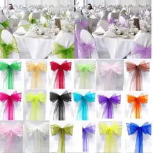 1000 шт., органза, стул с поясом, банты, Свадебная вечеринка, Рождество, банкет, Декор, изящная ткань органза, 18 см x 275 см