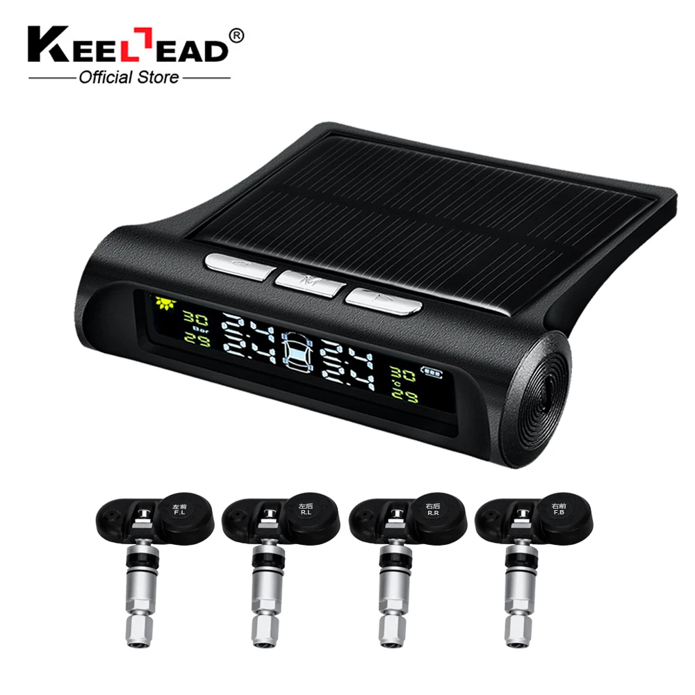 

2018 New Car Tire Pressure Monitoring Intelligent System Solar Power Wireless LED Display TPMS with 4 Internal Sensor