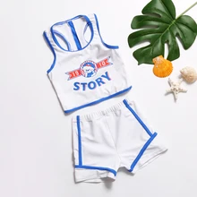 Дети мальчик купальники жилет и шорты 2 предмета купальник без рукавов kinder детская спортивная пляжная одежда купальные костюмы