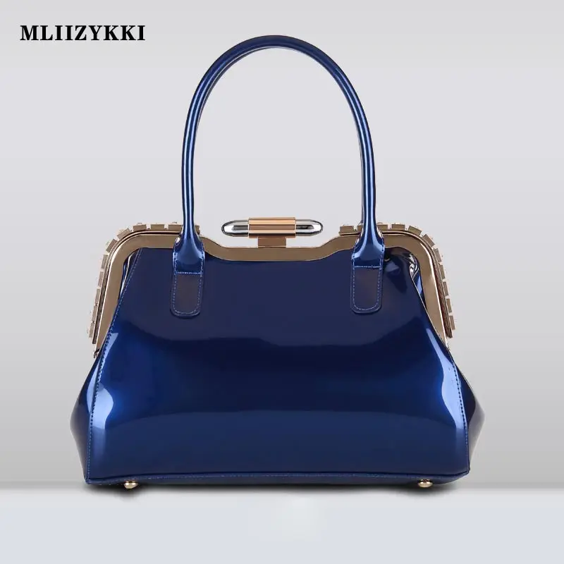 

MLIIZYKKI New Luxury Europe Fashion Women Bag Patent Leather Shoulder Handbag Ladies High Quality Large Capacity Totes Bag