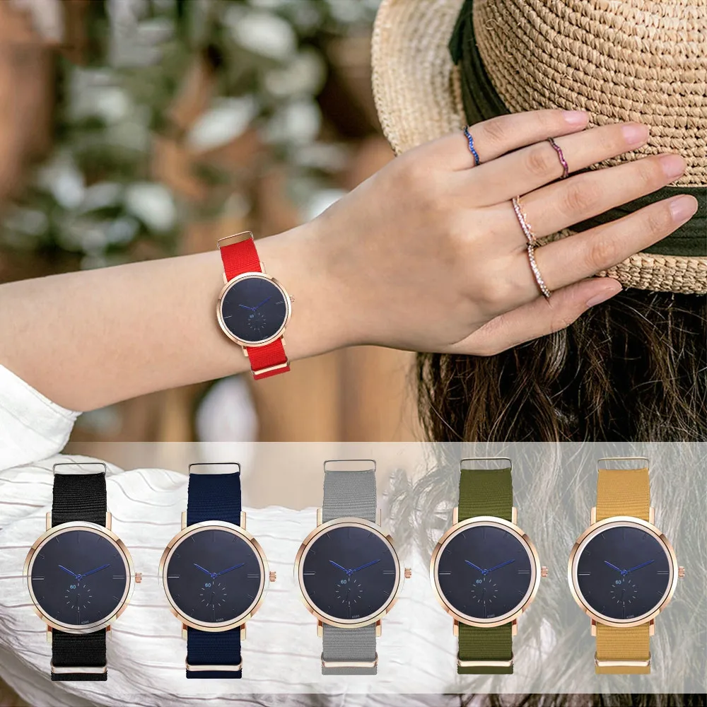 

Hot 2019 New Fashion clock Women Nylon Cloth Band Analog Quartz Round Wrist Watch Watches Clocks Relogio Feminino reloj mujer
