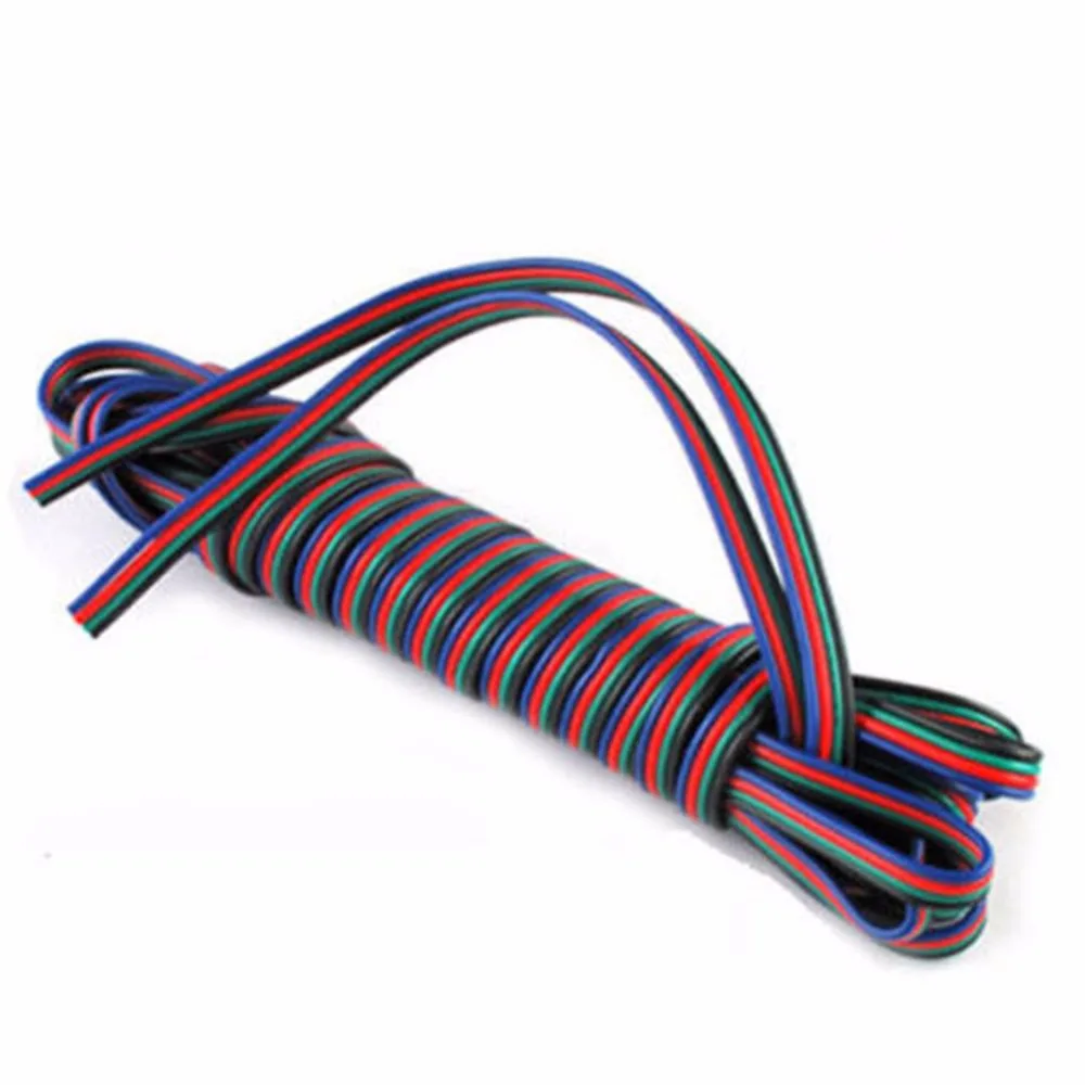 4 Pics 4 دبوس RGB تمديد سلك موصل كابل الحبل ل 3528/5050 LED قطاع ضوء الساخن