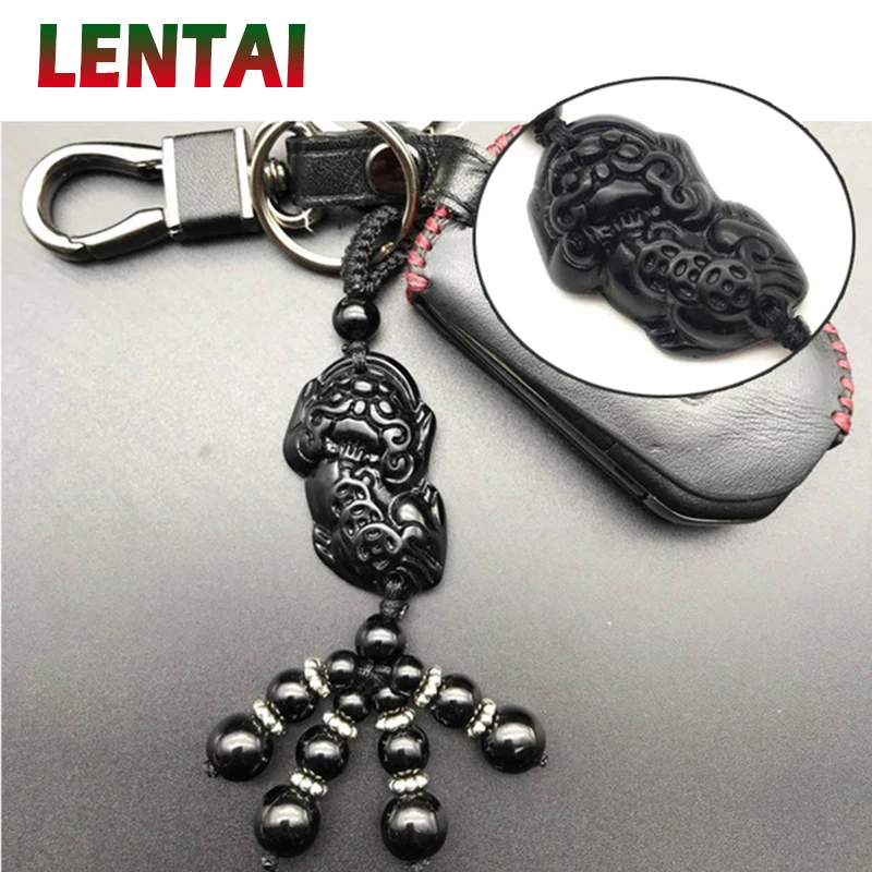 

LENTAI 1PC Car Key Rings Chinese Jade keychain For Hyundai Solaris I30 creta IX25 Suzuki Swift SX4 Lada Vesta Granta Kalina