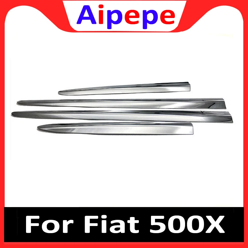 

Car styling ABS chrome Side Door Body Cover trim sticks Strips Molding for Fiat 500X 2015 2016 2017 2018