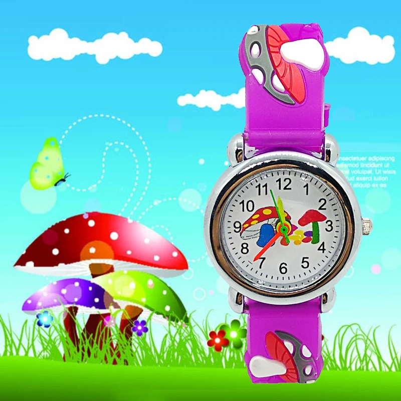 

2019 Fashion Children Watch Cartoon Mushroom Kids Wristwatches Cool Rubber Strap Student Baby Watches for Child Boy Girls Clock