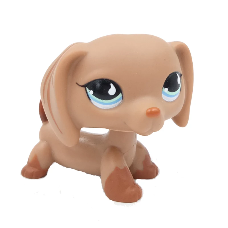 Littlest Pet Shop Kids Toys Dachshund Wiener Dog Blue Eyes Brown LPS #518 