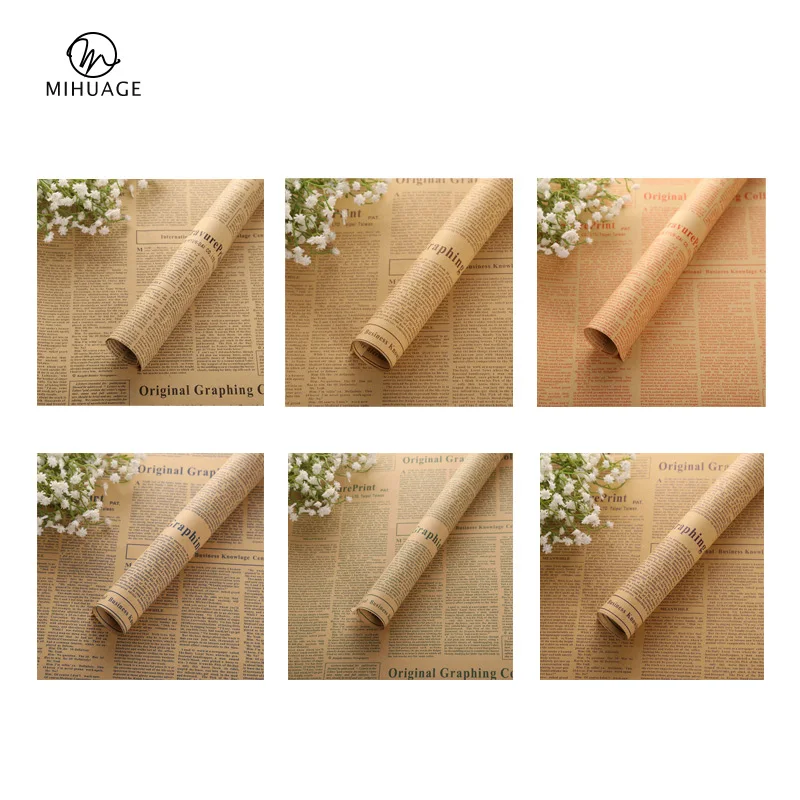 

MiHuaGe Letter Newspaper Paper Packing Wrapping For Festive Wedding Gift Wrap Copy Tissue Paper Packing For Festival Wedding Set