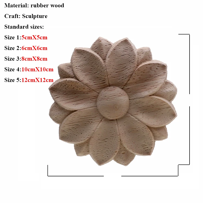 Wooden Furniture Legs VZLX Vintage Floral Woodcarving Corner Appliques Frame Wall Furniture Woodcarving Decorative Wood Figurines Crafts Home Decor