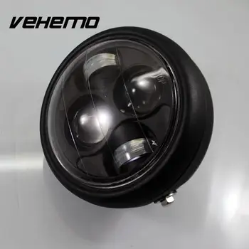 

Motorcycle Black Projector Pure White Headlight Hi/Lo Light Beads Lamp Bulb