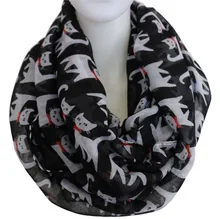 2016 New Fashion Green Multicolor Cat Scarves Black Infinity Loop Scarf For Ladies Women Free Shipping infinity scarf new fashion women scarves plaid печать кольцо шарфы кольцо украдено 2018 jeouly