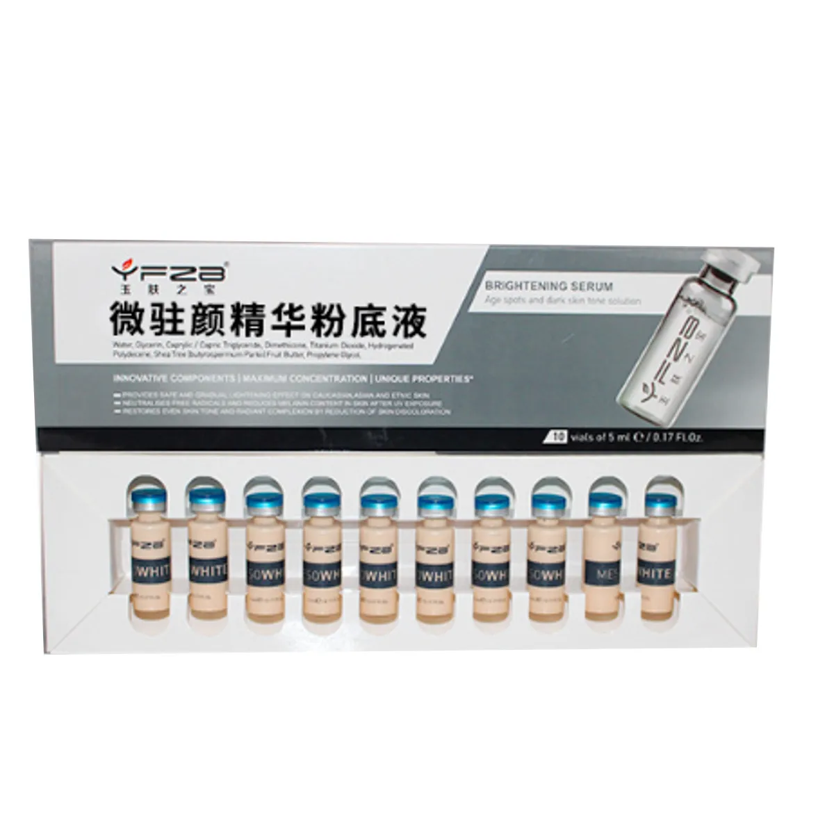 

5ml 10pcs BB Cream White Brightening Serum Natural Nude Make Up Beauty Whitening Liquid Foundation