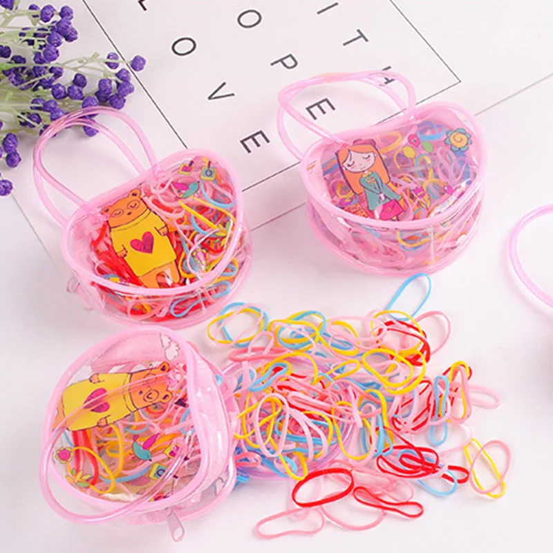 BalleenShiny 200PCS Elastic Hair Bands Baby Infant Girls Colorful High Quality Princess Hair Ring Children Hair Rope Decoration