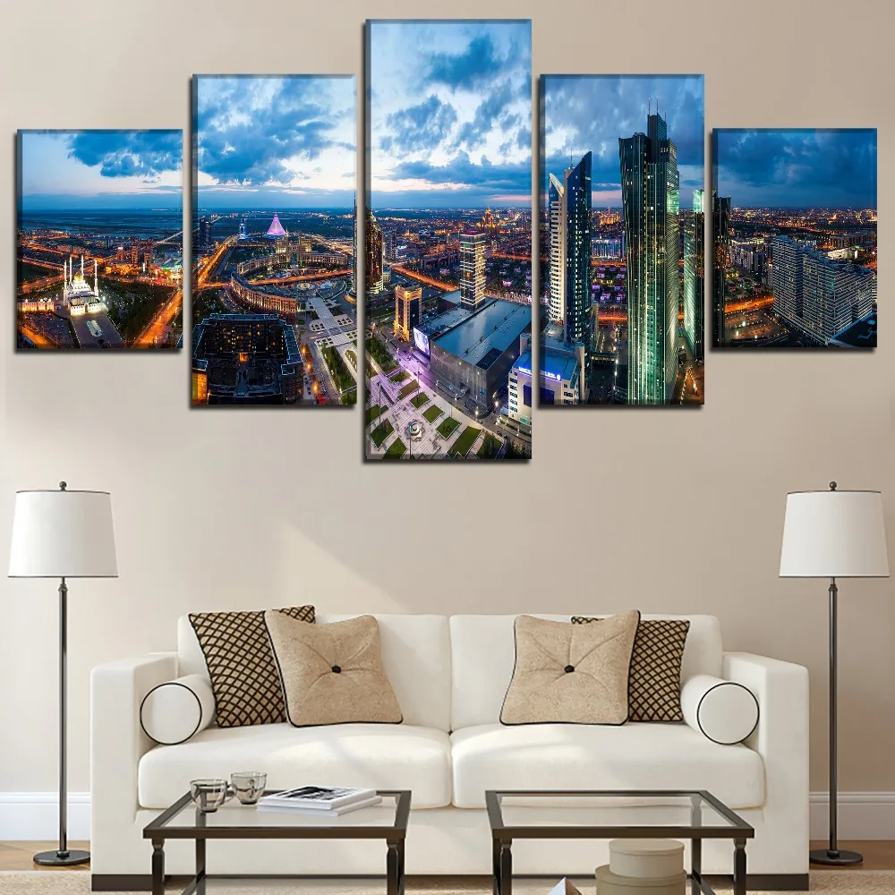 5-Panels-City-Buildings-With-Bright-Lights-Poster-Canvas-Painting-Modern-Wall-Art-Home-Decor-Living (1)