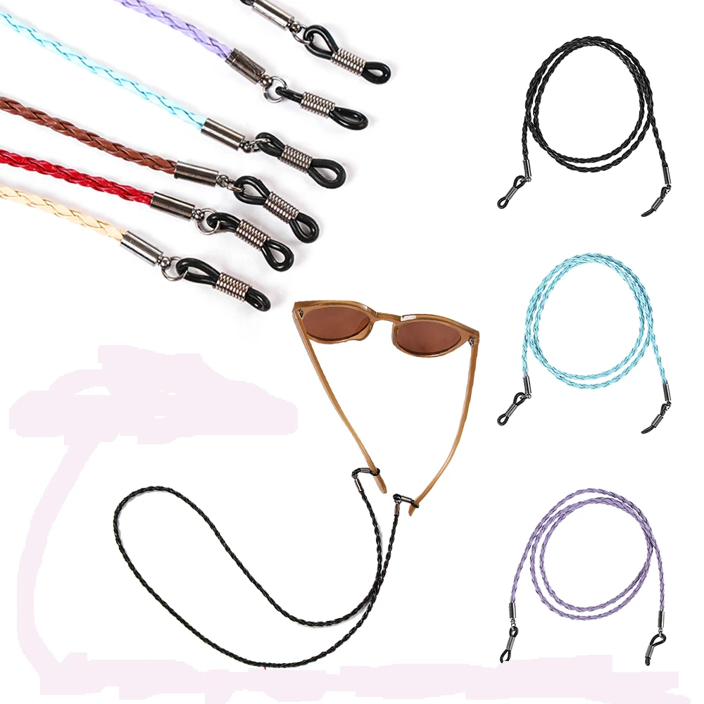 

1PC Eyeglass Chain Colorful Leather Glasses Neck Strap String Rope Adjustable Eyeglass Cord Glasses Holder Eyewear Accessories