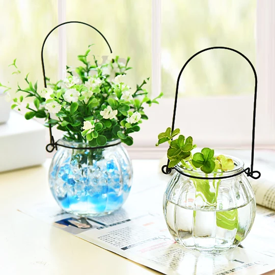 Modern Clear Flower Glass Hanging Vase 5*7.5*5cm Glass Terrarium