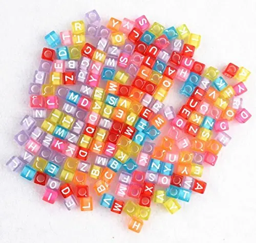 500 шт акриловые бусины с буквами многоцветные алфавитные бусины с буквами, кубические бусины "A-Z" для браслетов ручной работы
