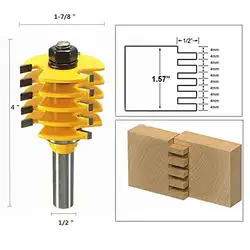 1/2 "Деревообработка шпунтовое фрезы канавок хвостовик коробка шипа фрезы Резак Инструменты 5 Blade 3 флейты