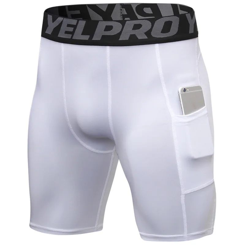 

Brand Fitness Mens Sportswear Gyms Shorts Compression Secure Pocket Shorts Quick Dry Short Pants Athletic Tights Short Bottoms