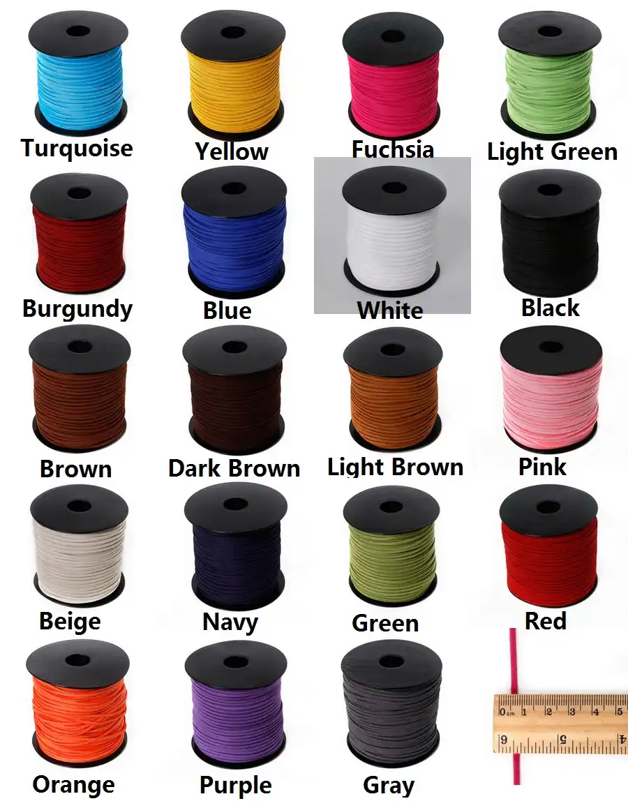 2pcs roll spool 3mm 10 yards suede leather wholesale strings Jewelry Making Cord