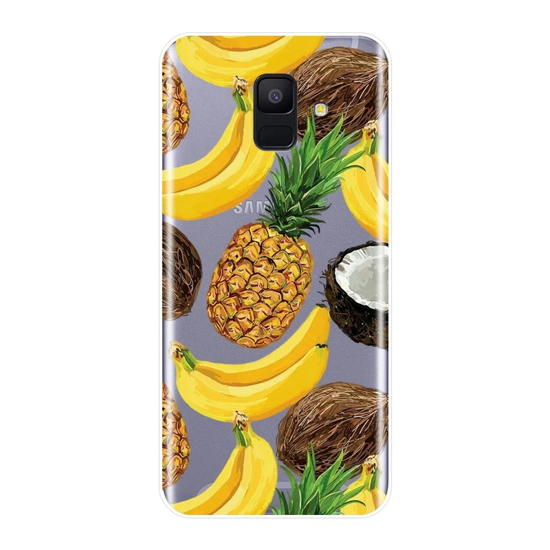 Задняя крышка для Samsung Galaxy A6 A8 Plus 2018 мягкий силиконовый персиковый ананас A3 A5 2016 2017