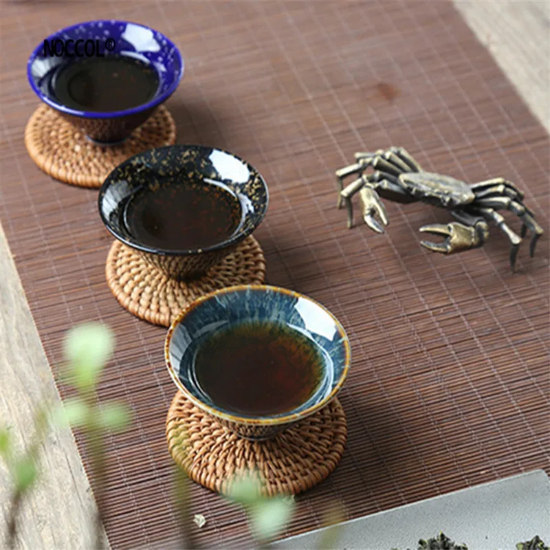 NOCCOL 5 шт./компл. красочные Керамика чашки для чайной церемонии кунг-фу Винтаж Кружка Китай Чай чашки набор Семья днем Чай посуда подарок 5 цветов
