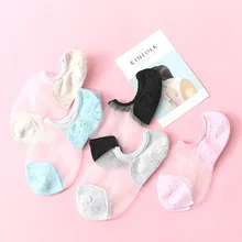 4 пары корейских Весна и лето новые стеклянные шелковые женские короткие носки Модные Остроконечные Женские невидимые носки по щиколотку