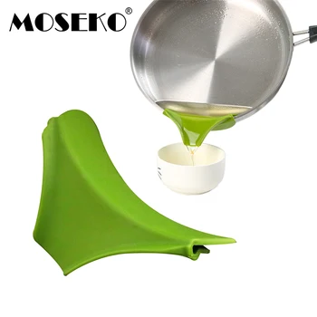 

MOSEKO Kitchen Silicone Anti-spill Drain Pans Round Rim Deflector Liquid Soup Diversion Mouth Funnel Cooking Kitchen Tools