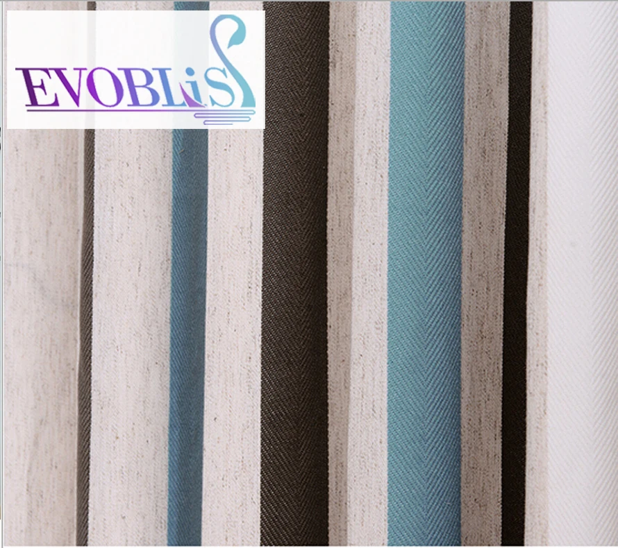 

Mediterranean blue green striped modern curtains for living room blackout curtains for bed room gordijnen voor de woonkamer