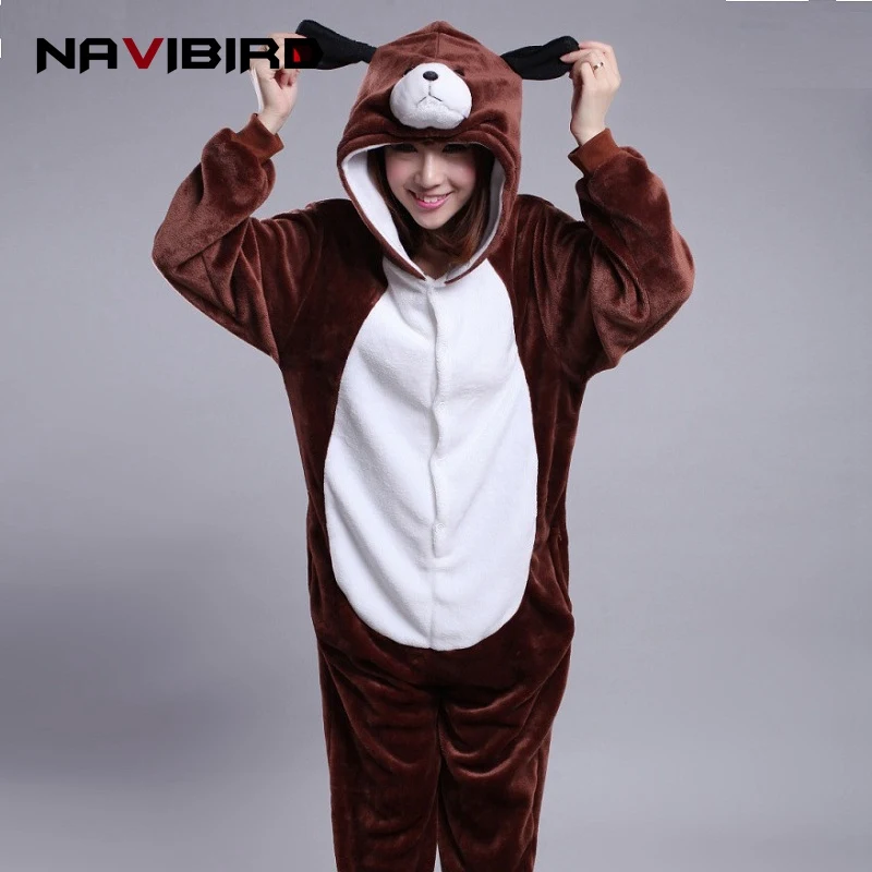 Кигуруми Новый Китайский Зодиак комбинезоны собаки зима Kawaii пижамы Аниме