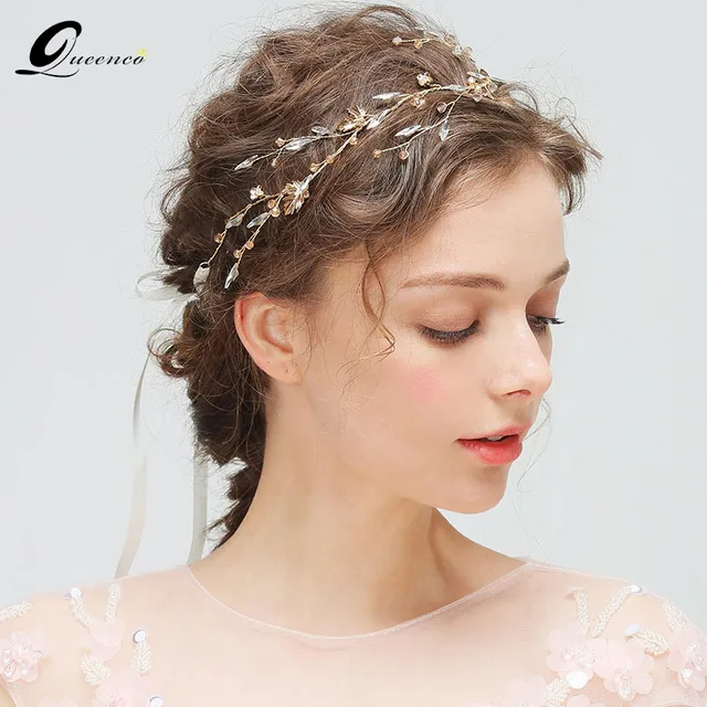 Luxury S Headband Gold Leaves Wedding Hair Accessories Luxury S Headband Gold Leaves Wedding Hair Accessories Vine Bridal Jewelry Crystal Ornament Headpiece