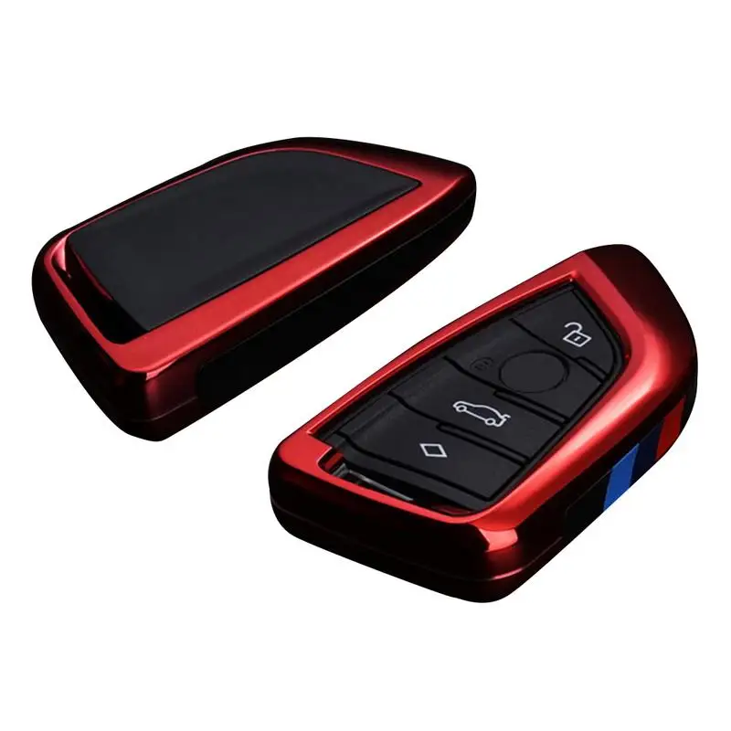 Автомобильные аксессуары, чехол для автомобильного ключа, жесткий пульт дистанционного управления, защитный чехол для ключа, водонепроницаемый прочный брелок для BMW 5 серии X1 X5 - Название цвета: Red 1