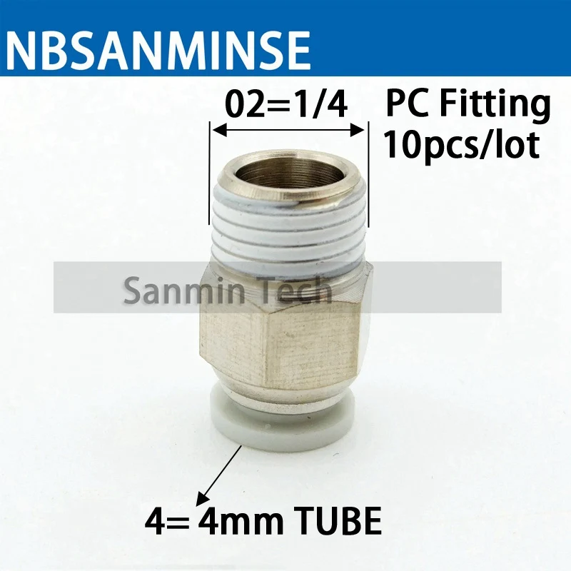 NBSANMINSE блок подготовки воздуха SFC 200 1/4 3/8 1/2 два блока воздушного фильтра Регулятор лубрикатора воздушный компрессор Регулятор Фильтра - Цвет: PC4 02 4mm R1-4 10pc