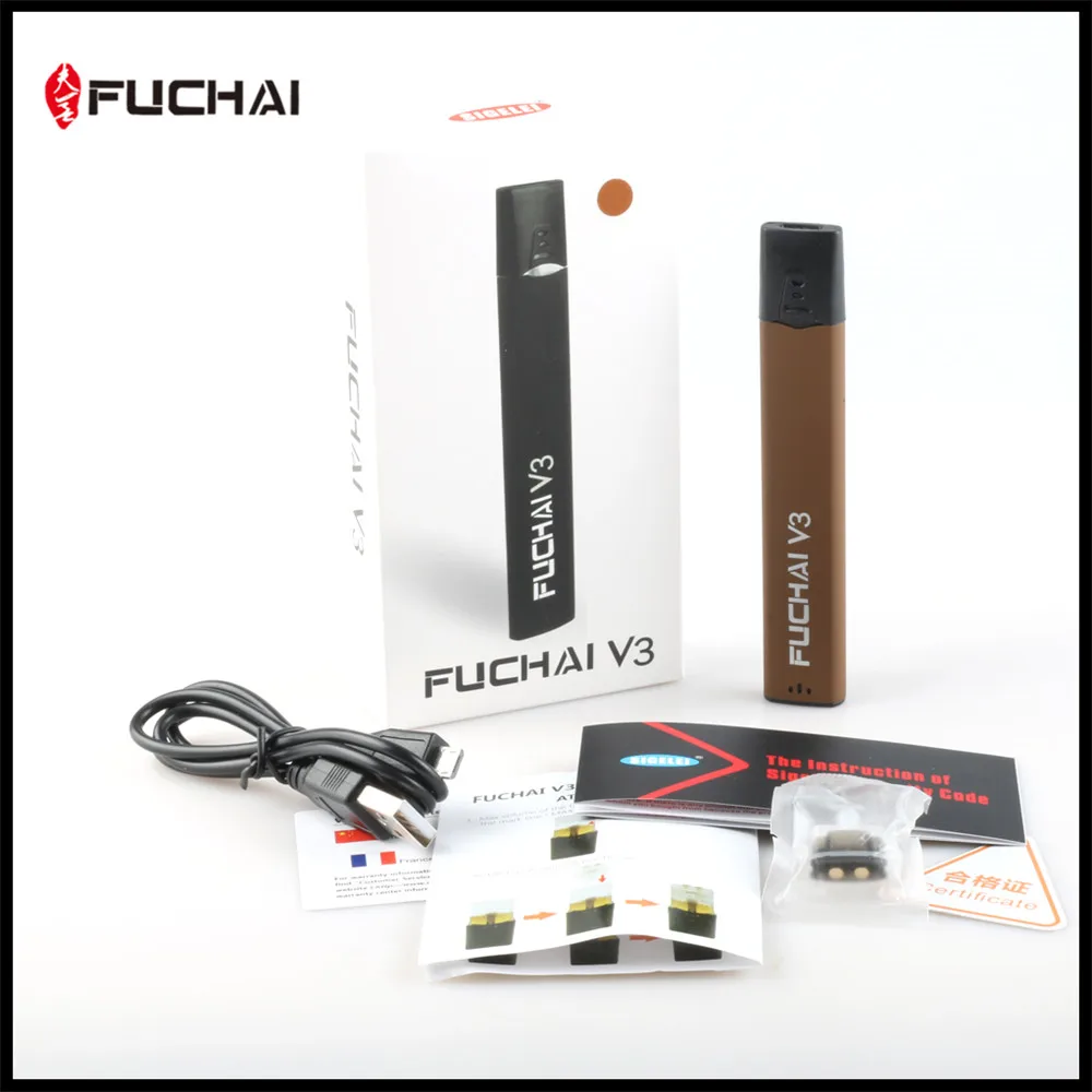 

Fuchai V3 Electronic Cigarette Starter Kit 1.5ML V3 Aio Tank 400mAh Built-in Battery Mini Size Vaporizer Kit VS Air Cigarette