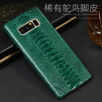 

For Samsung Galaxy S6 S7 S8 S9 s10 Plus Note 8 9 A5 A7 A8 2018 J3 J5 J7 Real Natural Ostrich Leg skin slim inclusive back cover