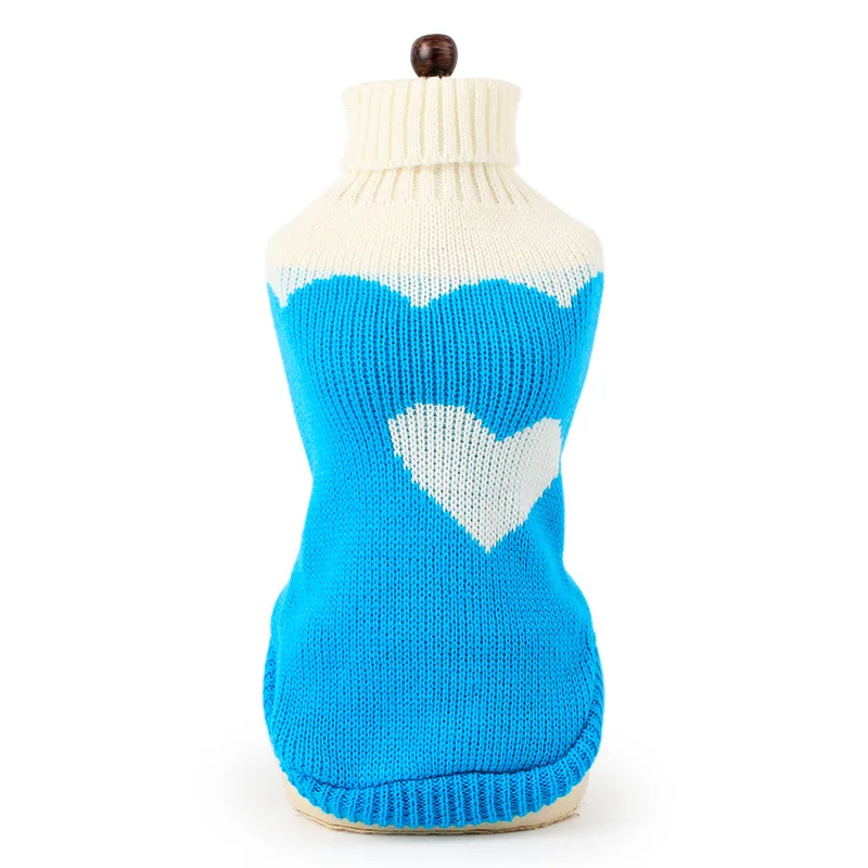 Милый Кот зимний свитер пуловер теплая одежда для домашних животных для кошек Kedi Толстовка Kitten Cat костюм одежда Mascotas ropa para gatos - Цвет: Blue Love